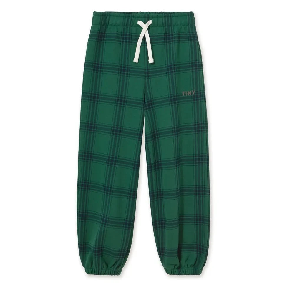 Tinycottons - Pantalones deportivos a cuadros de algodón orgánico | Verde
