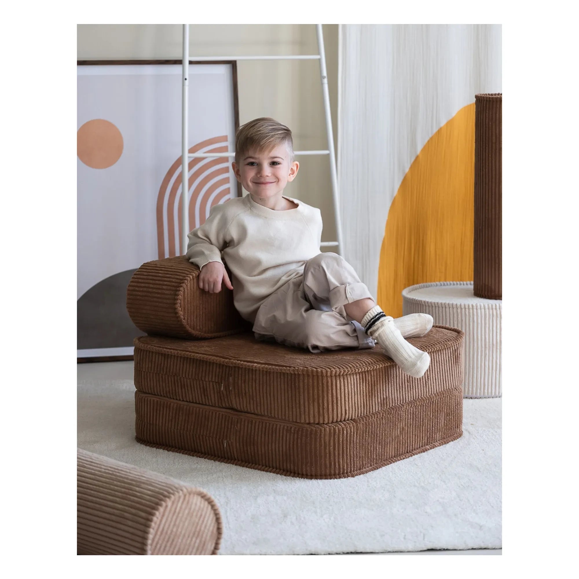 Wigiwama - Sillón para chimenea de terciopelo | Marrón