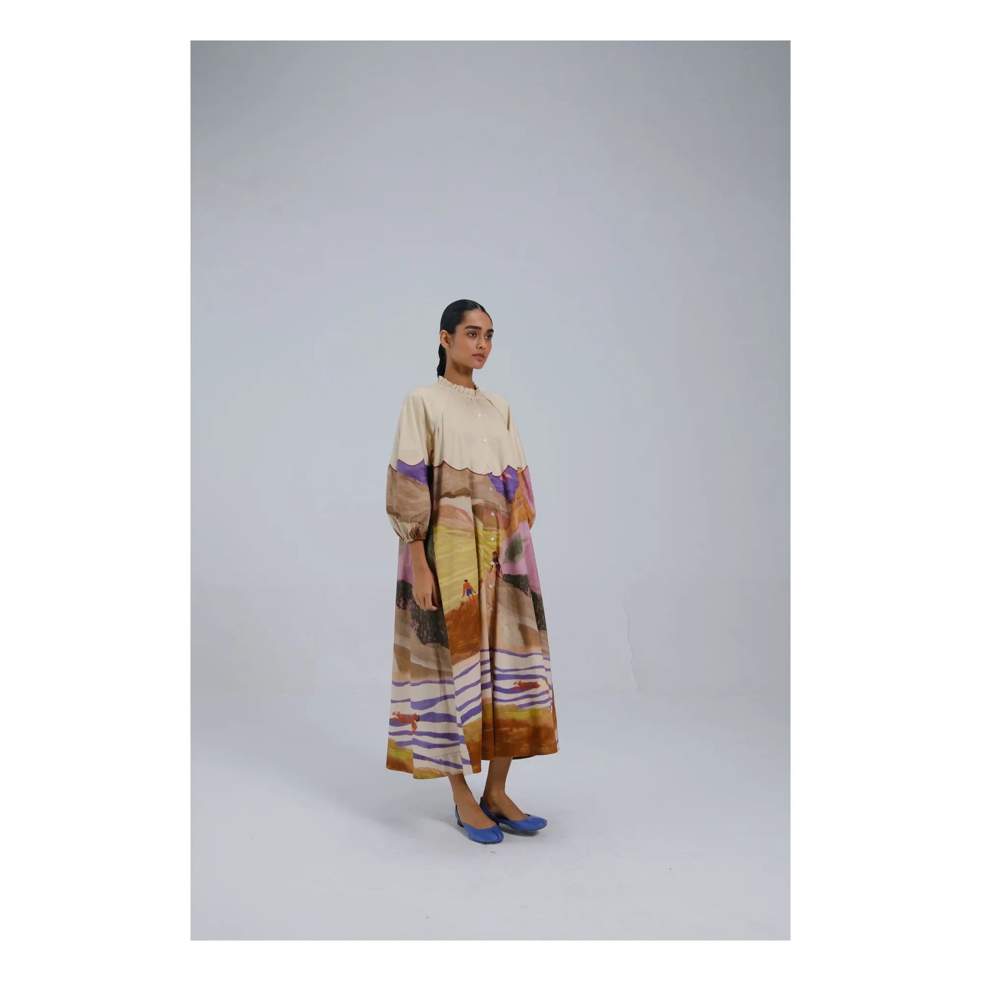 CORD - Vestido de algodón satinado Deuce | Beige
