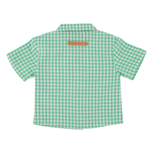 Piupiuchick - Camisa Gingham de Algodón Orgánico | Turquesa