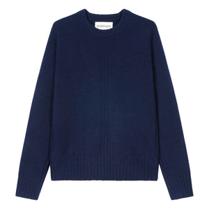 Bompard - Suéter de Cachemira de Canalé con Cuello Redondo | Azul Marino