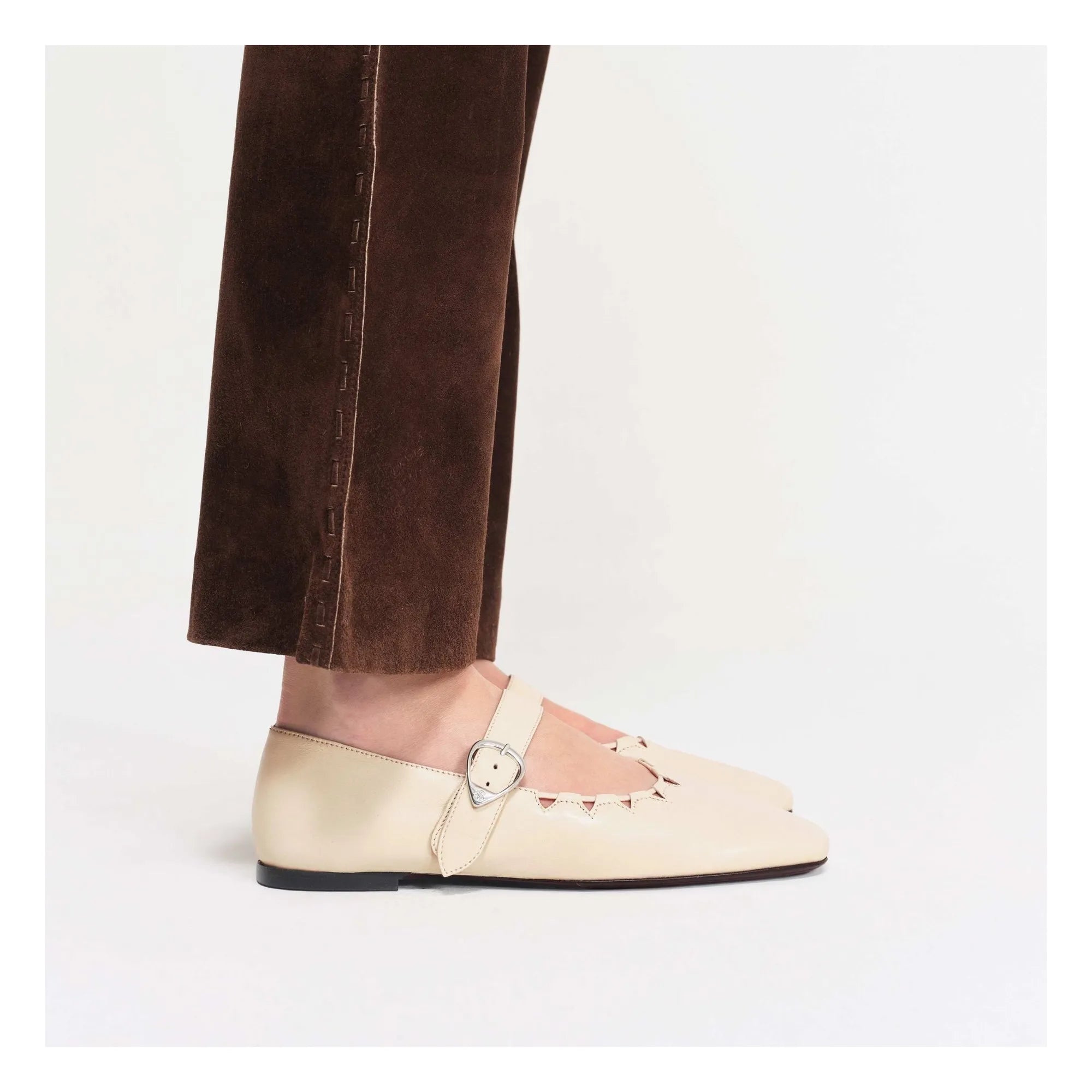Socque Paris - Zapatillas de ballet de cuero Ginger | Crema