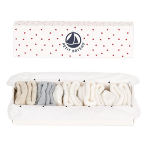 Petit Bateau - Calcetines Rayados 5 Pares | Beige