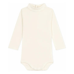 Petit Bateau - Body de cuello vuelto de algodón orgánico | Crudo