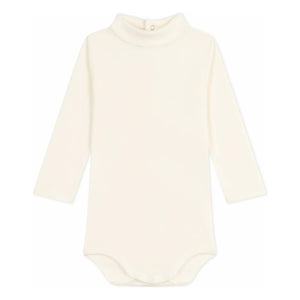 Petit Bateau - Body de cuello vuelto de algodón orgánico | Crudo