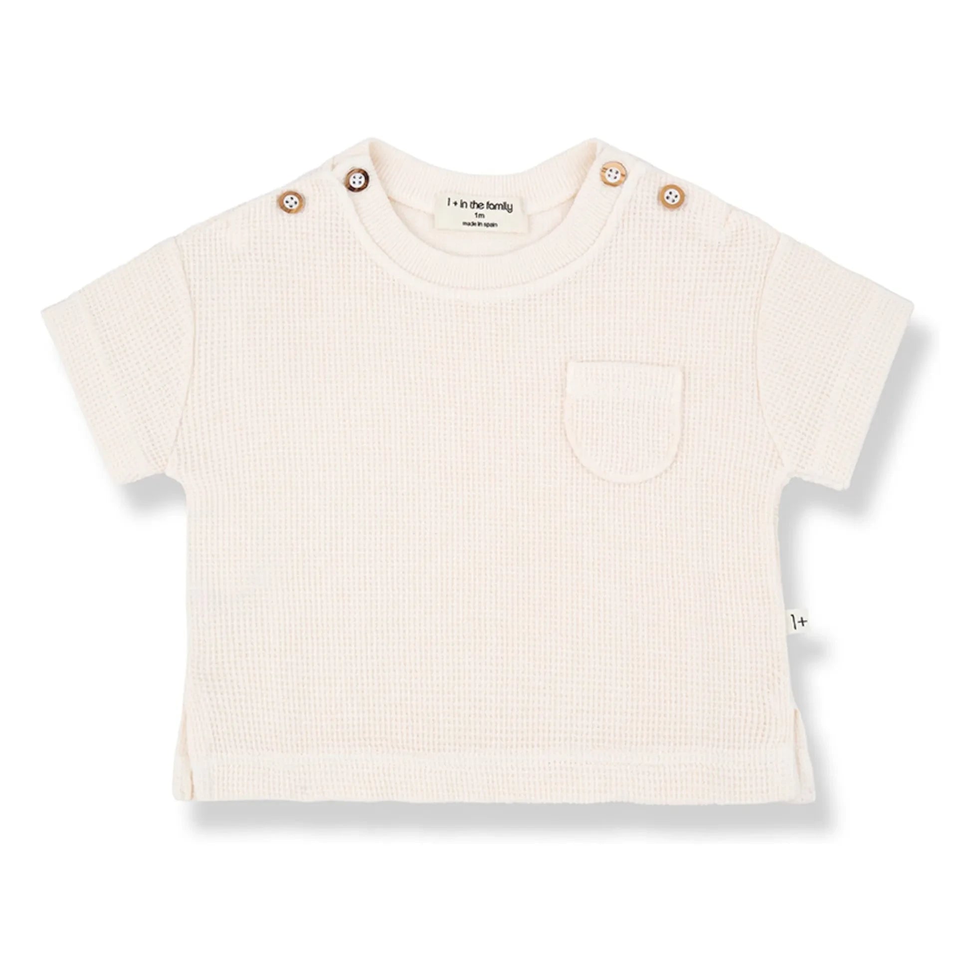 1+ in the family - Camiseta gofre Delion | Crudo