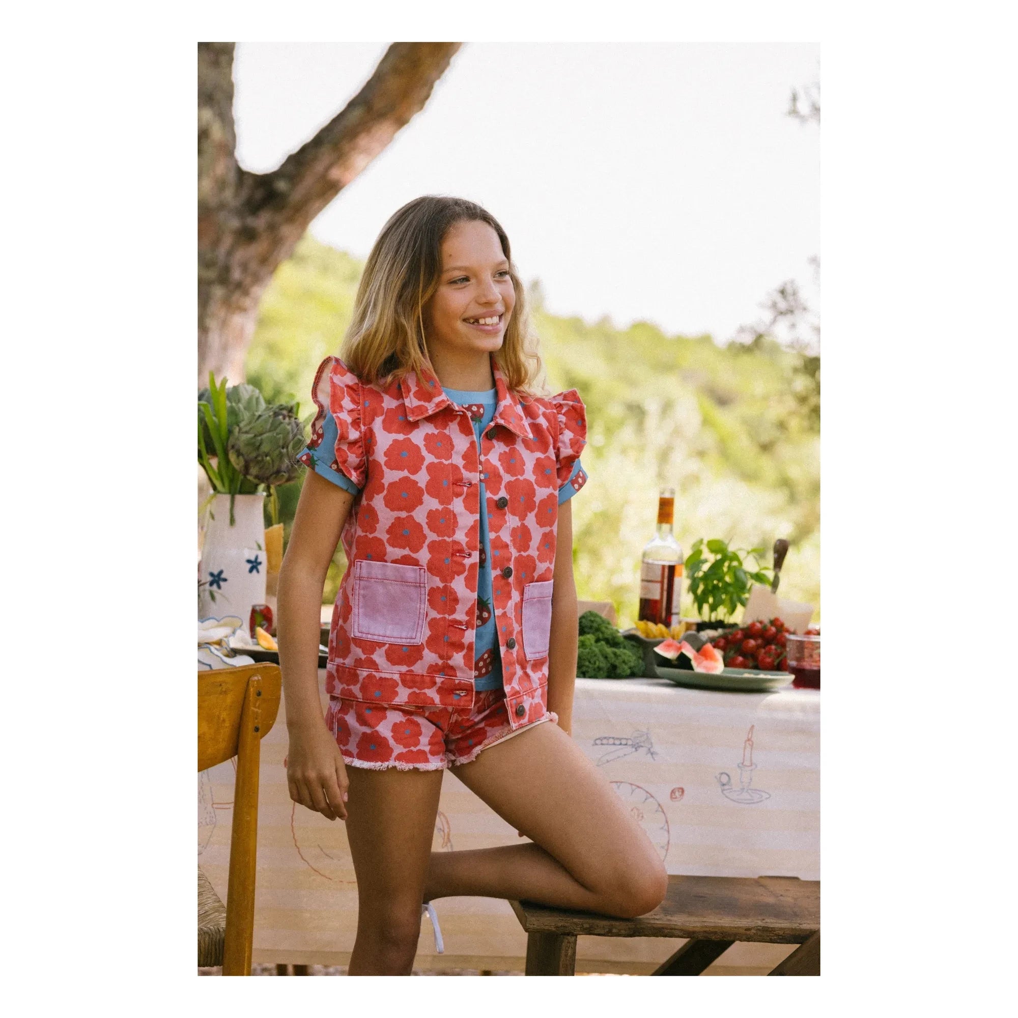 Favorite People - Chaleco sin mangas con estampado floral Napoli | Rojo