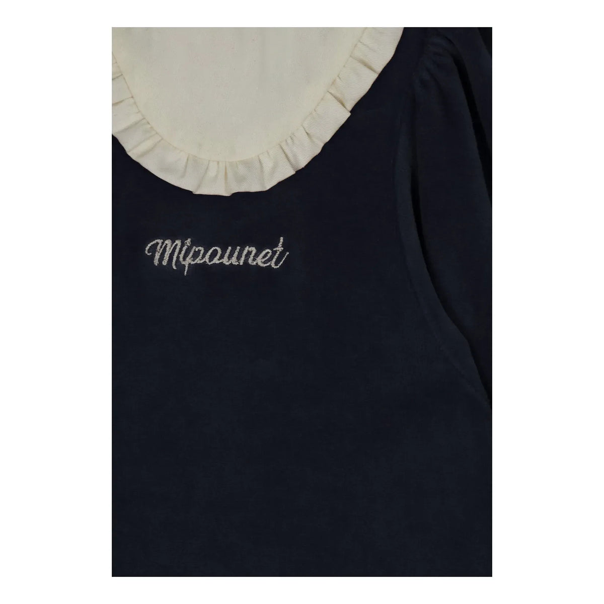 Mipounet - Vestido de terciopelo con cuello Peter Pan Margot | Azul medianoche