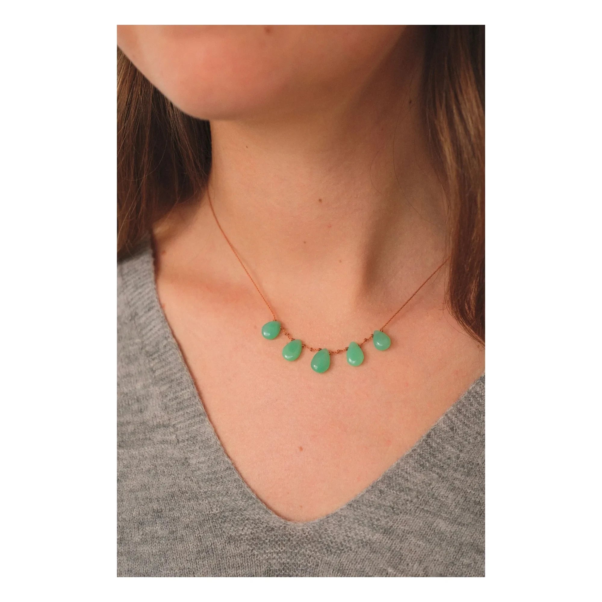 Ivarene - Collar de 5 Gotas | Crisoprasa
