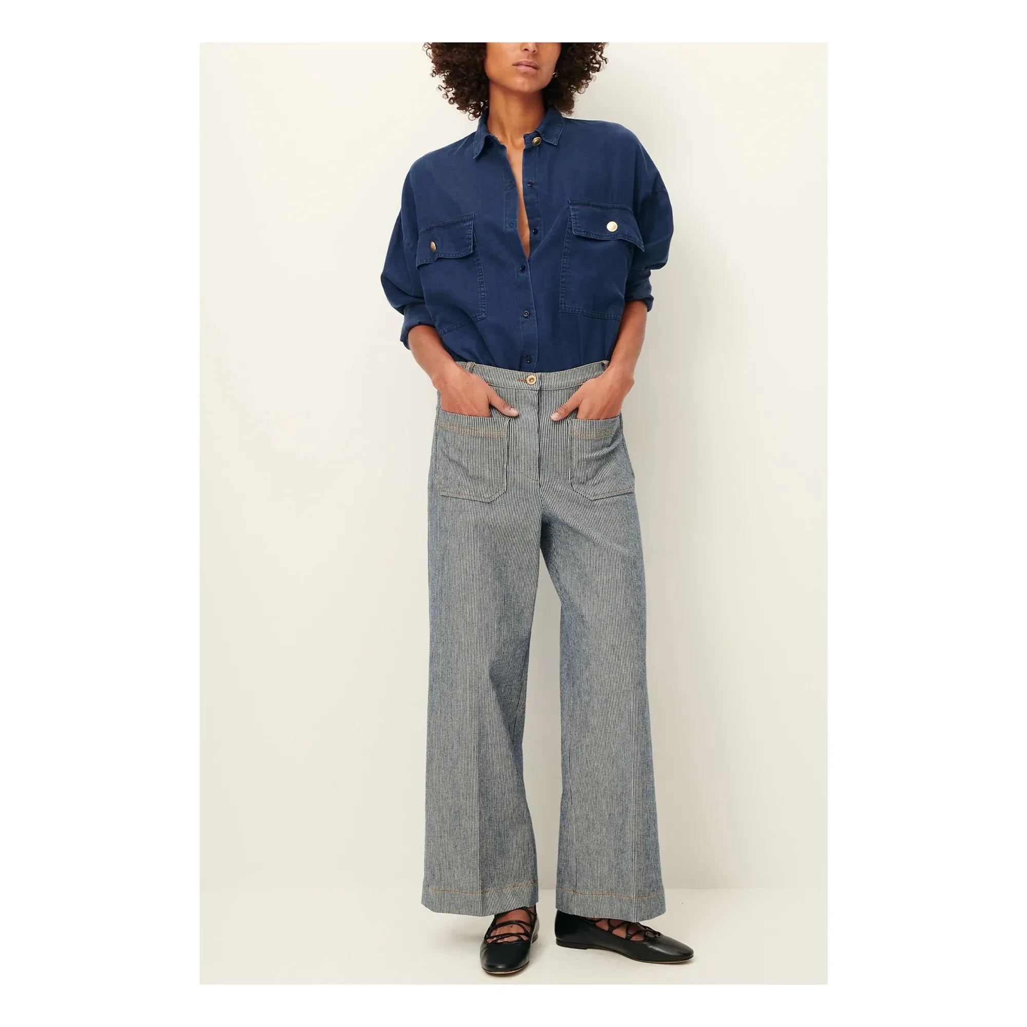 Sessùn - Pantalones de algodón Aldricks | Azul grisáceo