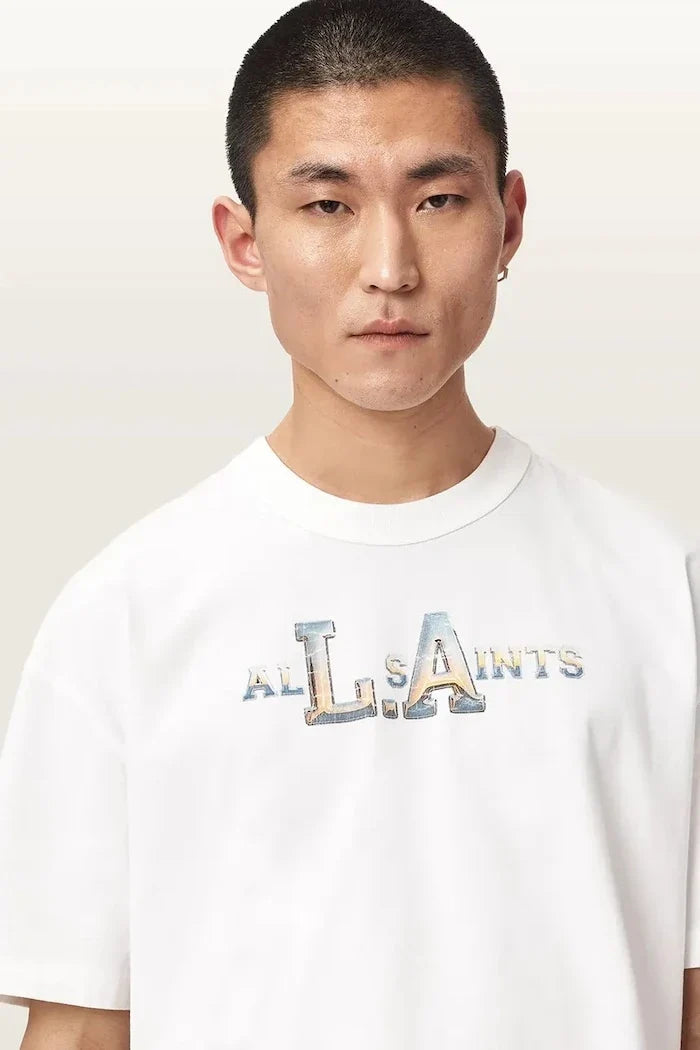 AllSaints camiseta de algodón para hombre ANGELINO