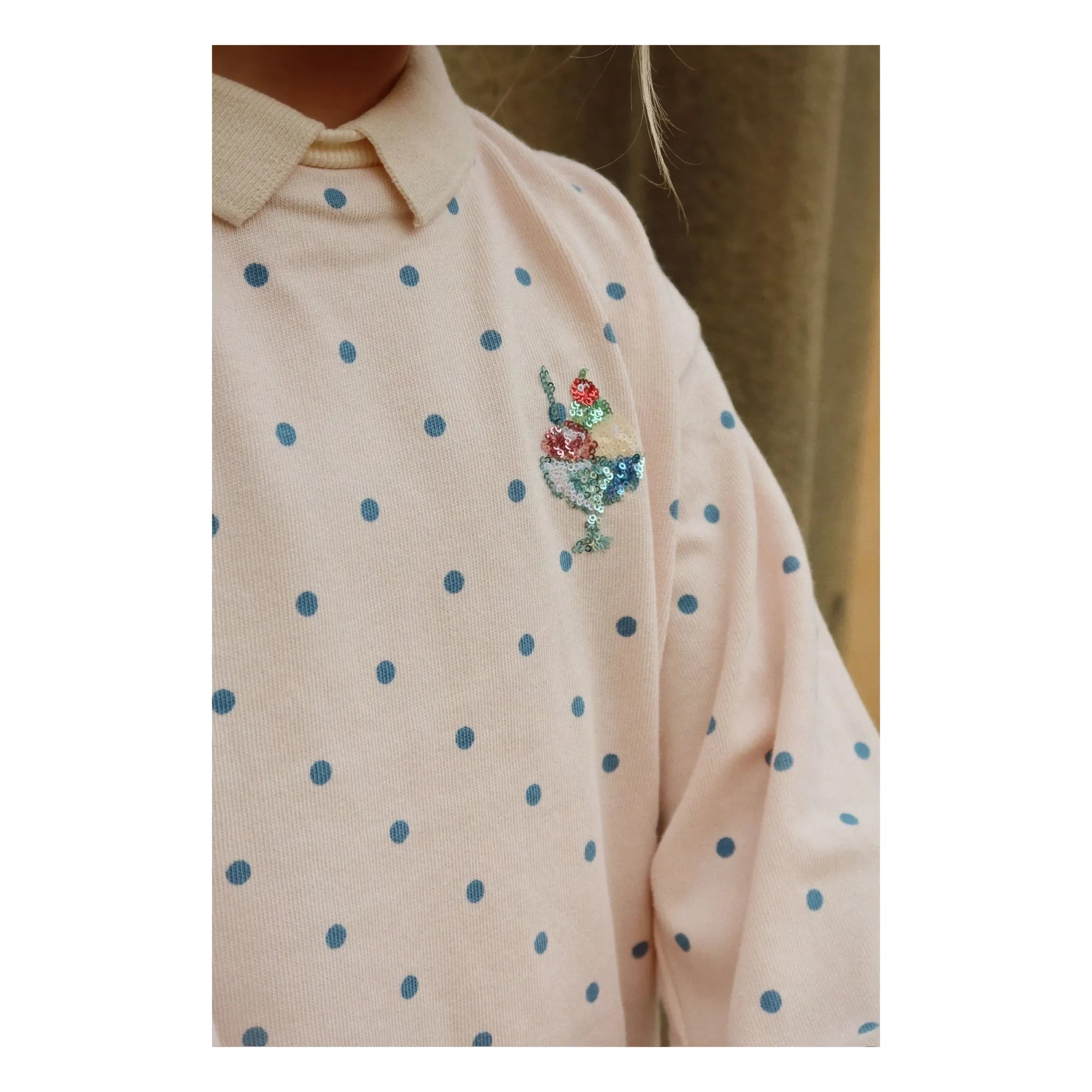 Konges Sløjd - Polo de sudadera con topos | Rosa pálido