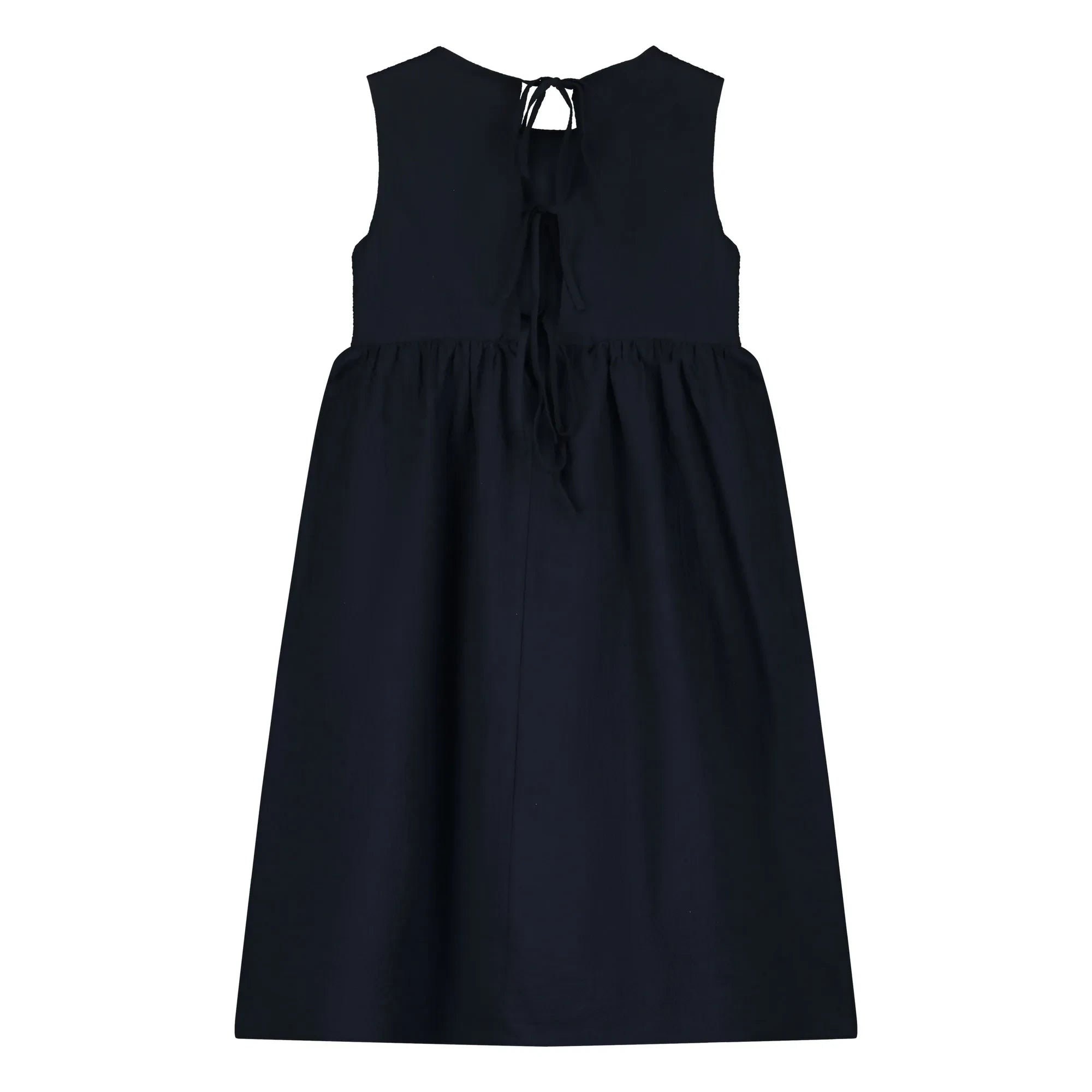Mandarina - Vestido midi con volantes | Azul Marino