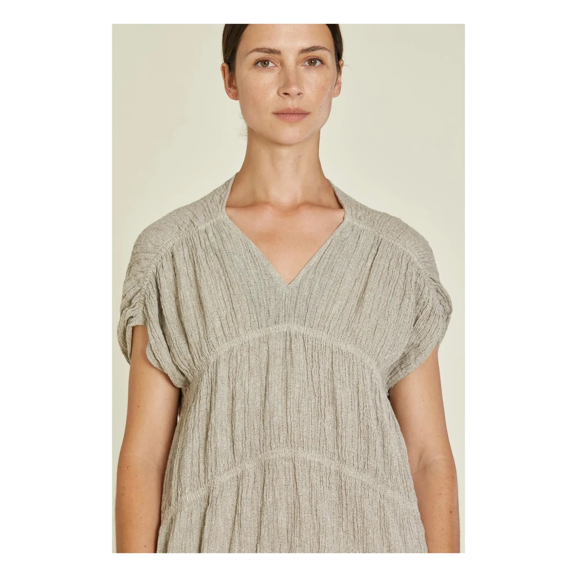Black Crane - Vestido de lino Gem | Gris claro