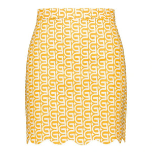 Elise Chalmin - Falda de algodón marrón | Amarillo