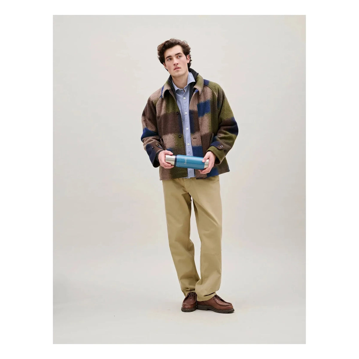 Forét - Chaqueta a cuadros patchwork | Azul