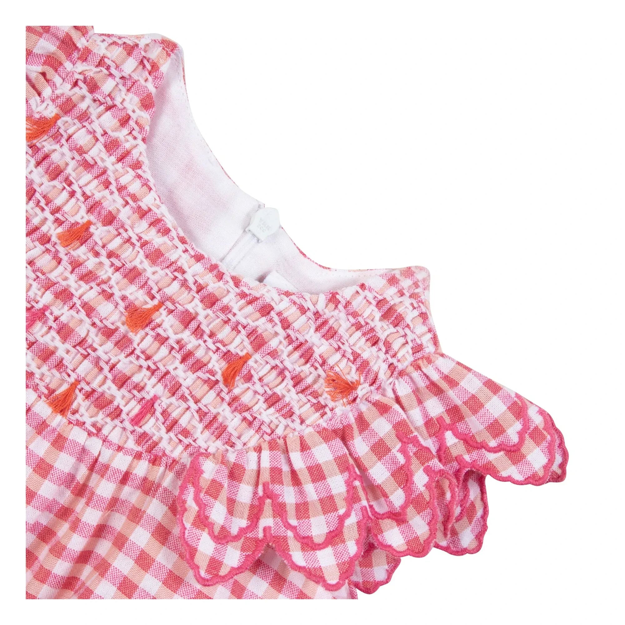 Tartine et Chocolat - Vestido de guinga con encaje | Rosa