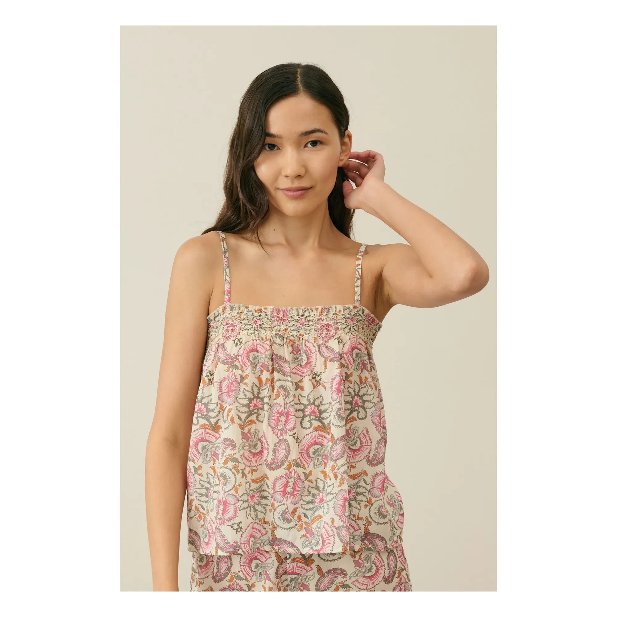 Louise Misha - Pijama de algodón orgánico Minalon - Colección para mujer | Crema