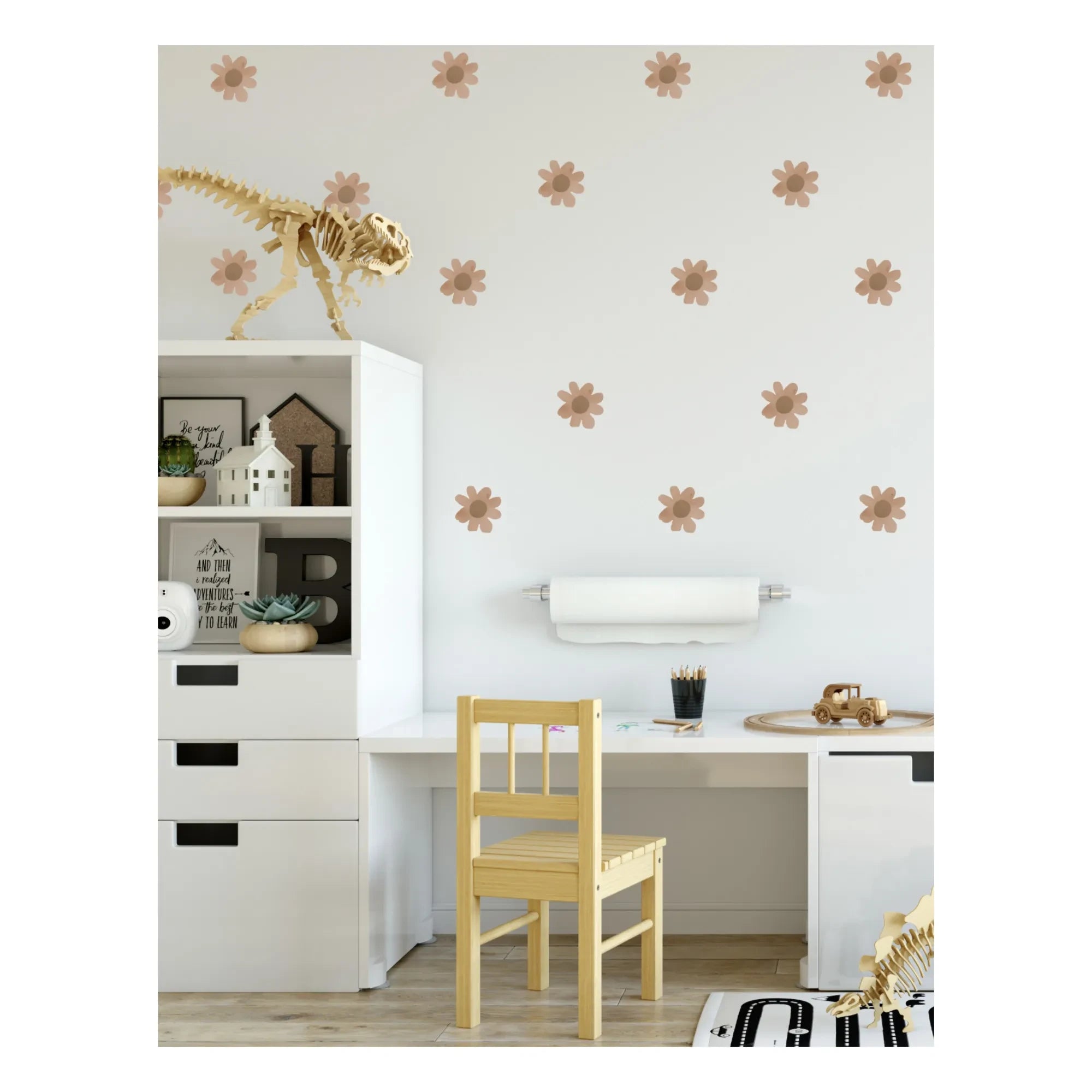 Studio Loco - Adhesivos de pared con estampado floral | Marrón