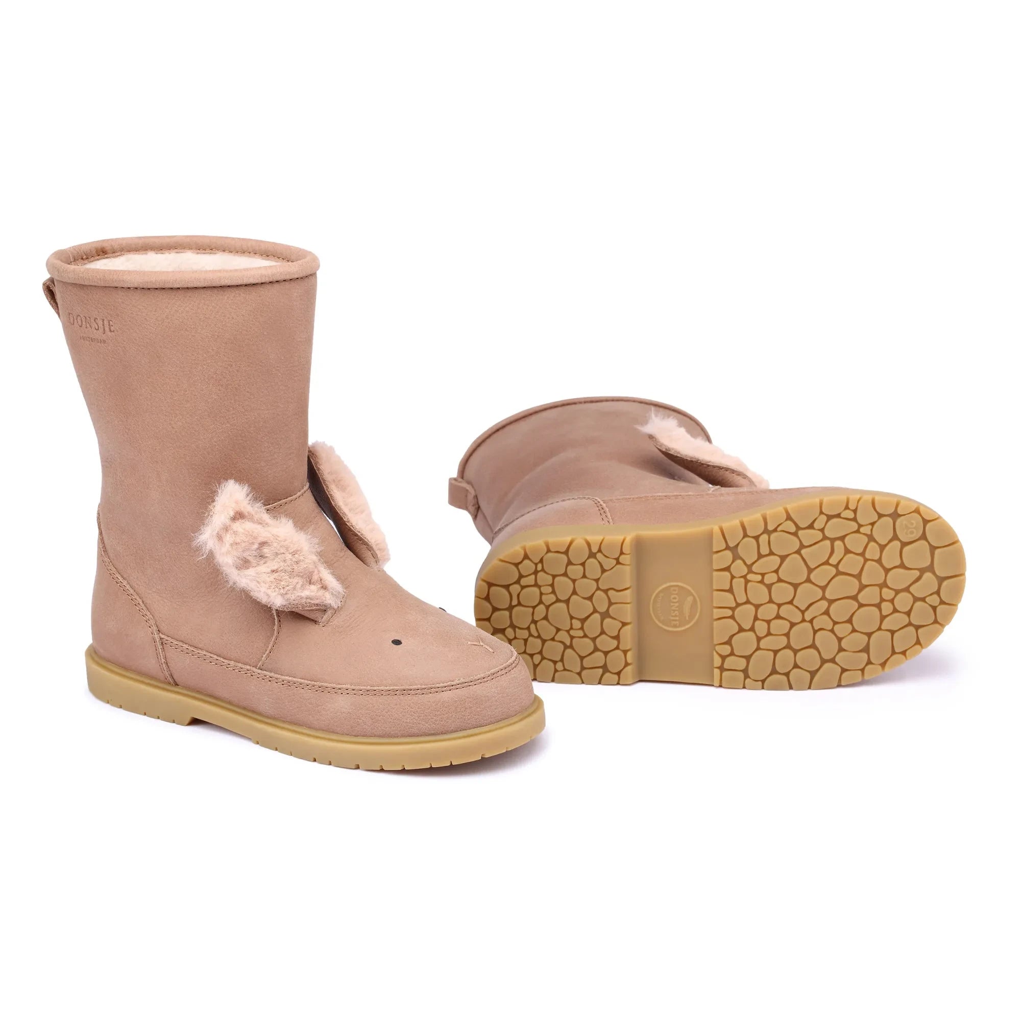 Donsje - Wadudu Exclusive Botas de Conejo Acolchadas | Rosa