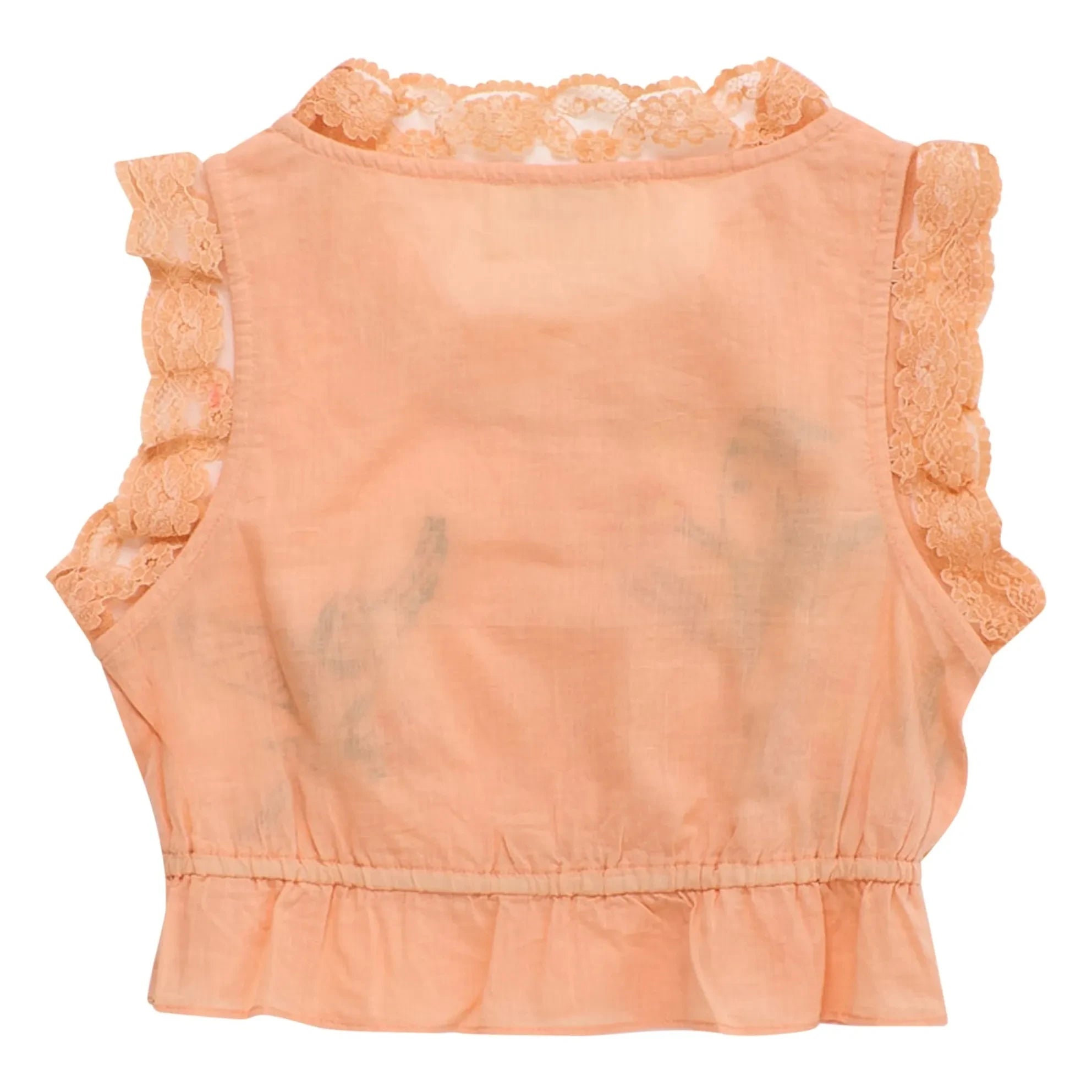 Maison Mangostan - Top bordado de pájaros | Naranja