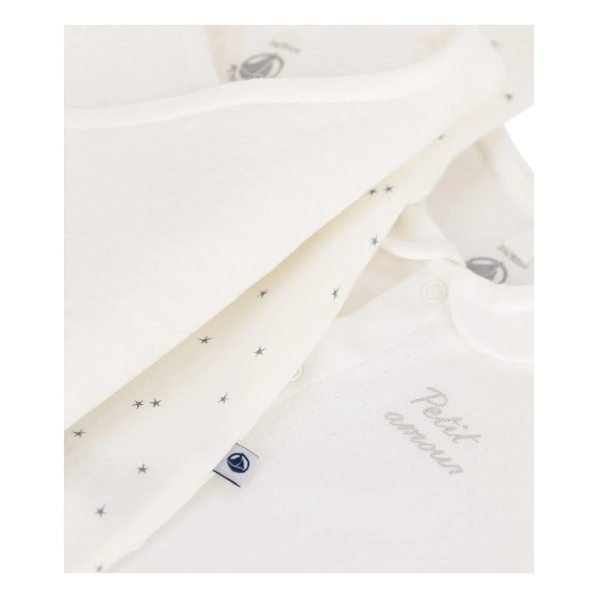 Petit Bateau - Maleta de maternidad Corazones Algodón orgánico | Crudo