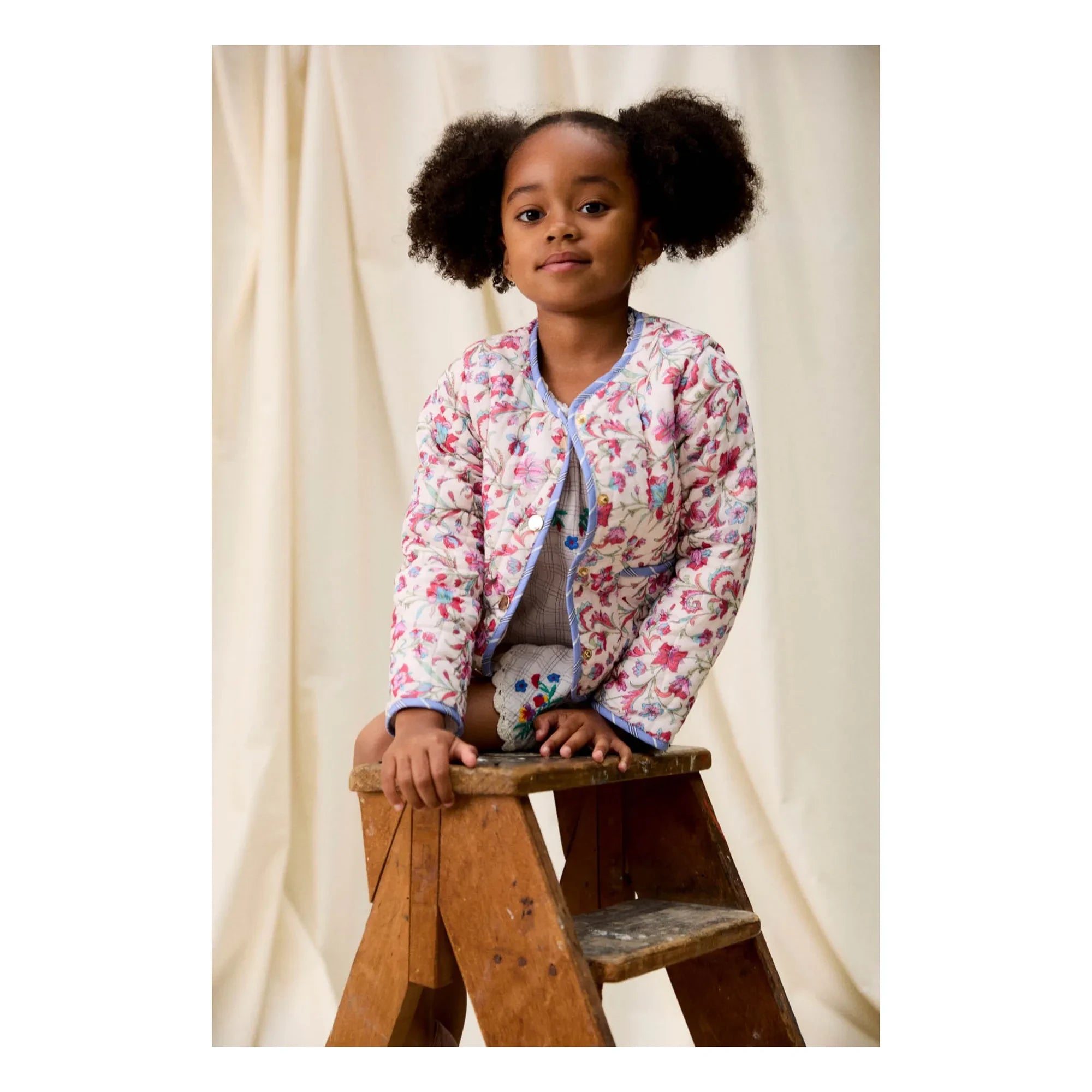 Louise Misha - Chaqueta guateada de algodón orgánico Astrid Fleurie | Crema
