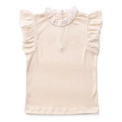 Soor Ploom - Camiseta de algodón orgánico con calados Pointelle | Rosa beige