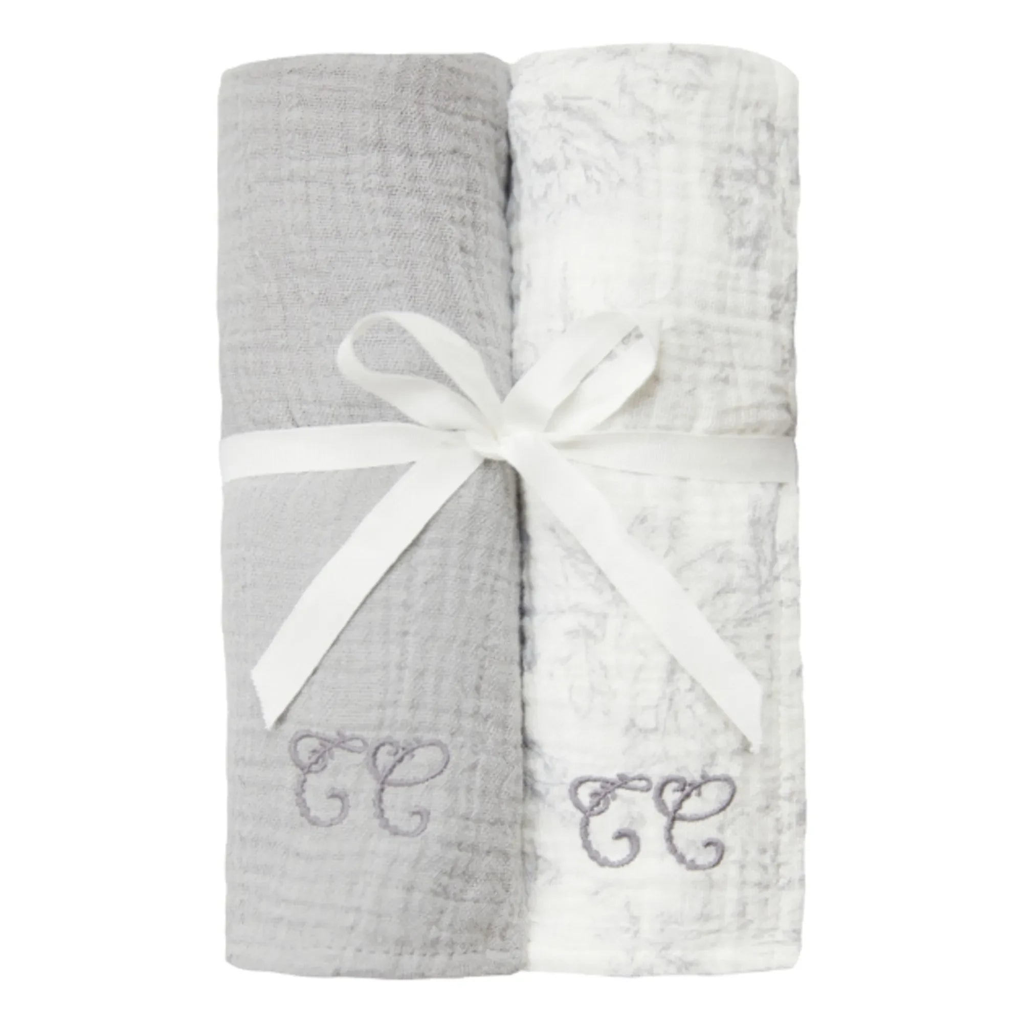 Tartine et Chocolat - Pañales de tela Toile de Jouy - Set de 2 | Gris
