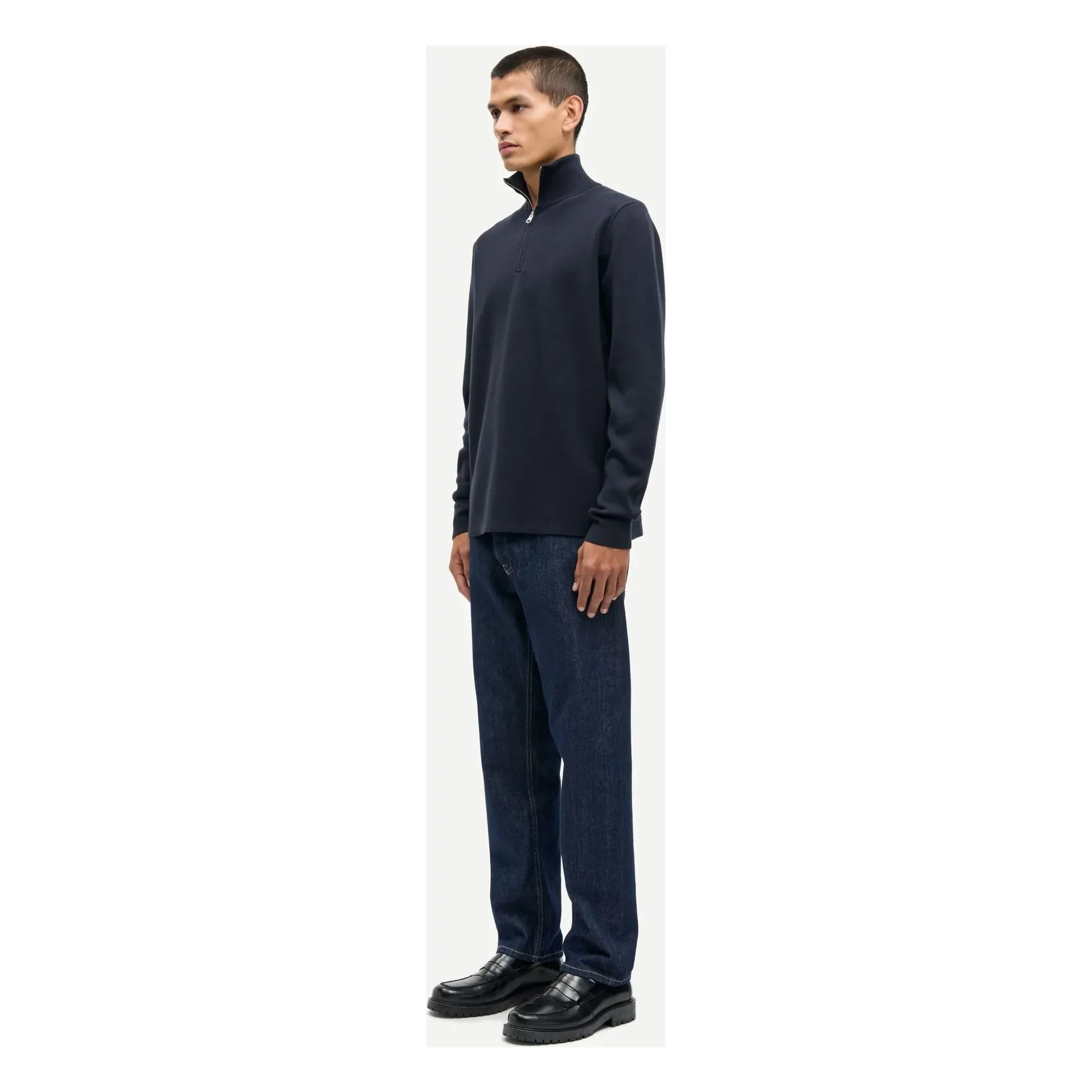 Samsoe Samsoe - Sudadera Gunan con Media Cremallera | Azul Oscuro
