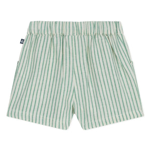 Petit Bateau - Pantalones cortos de lino a rayas | Verde