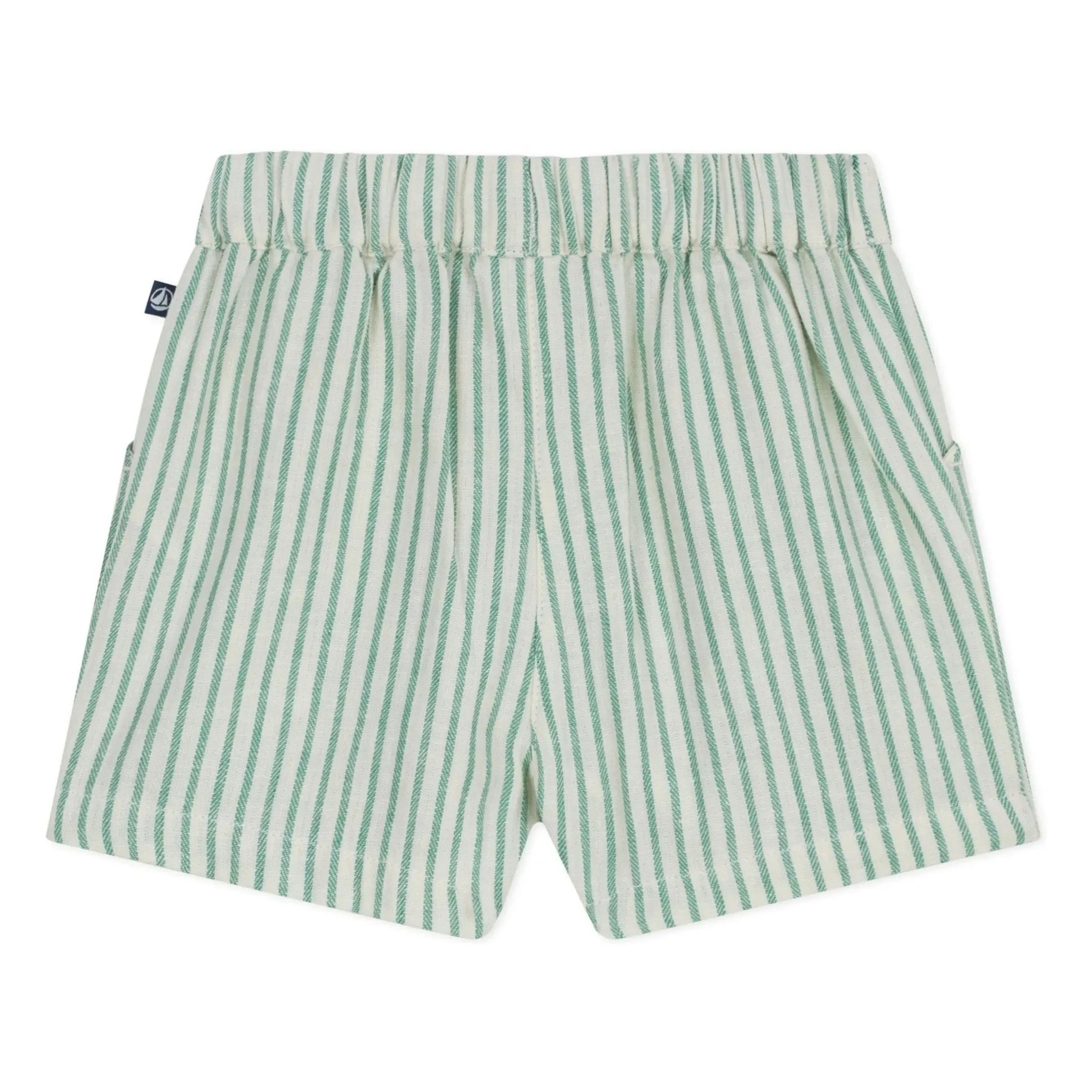 Petit Bateau - Pantalones cortos de lino a rayas | Verde