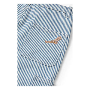 Copenhagen Colors - Pantalones cargo de gabardina de algodón orgánico a rayas | Azul