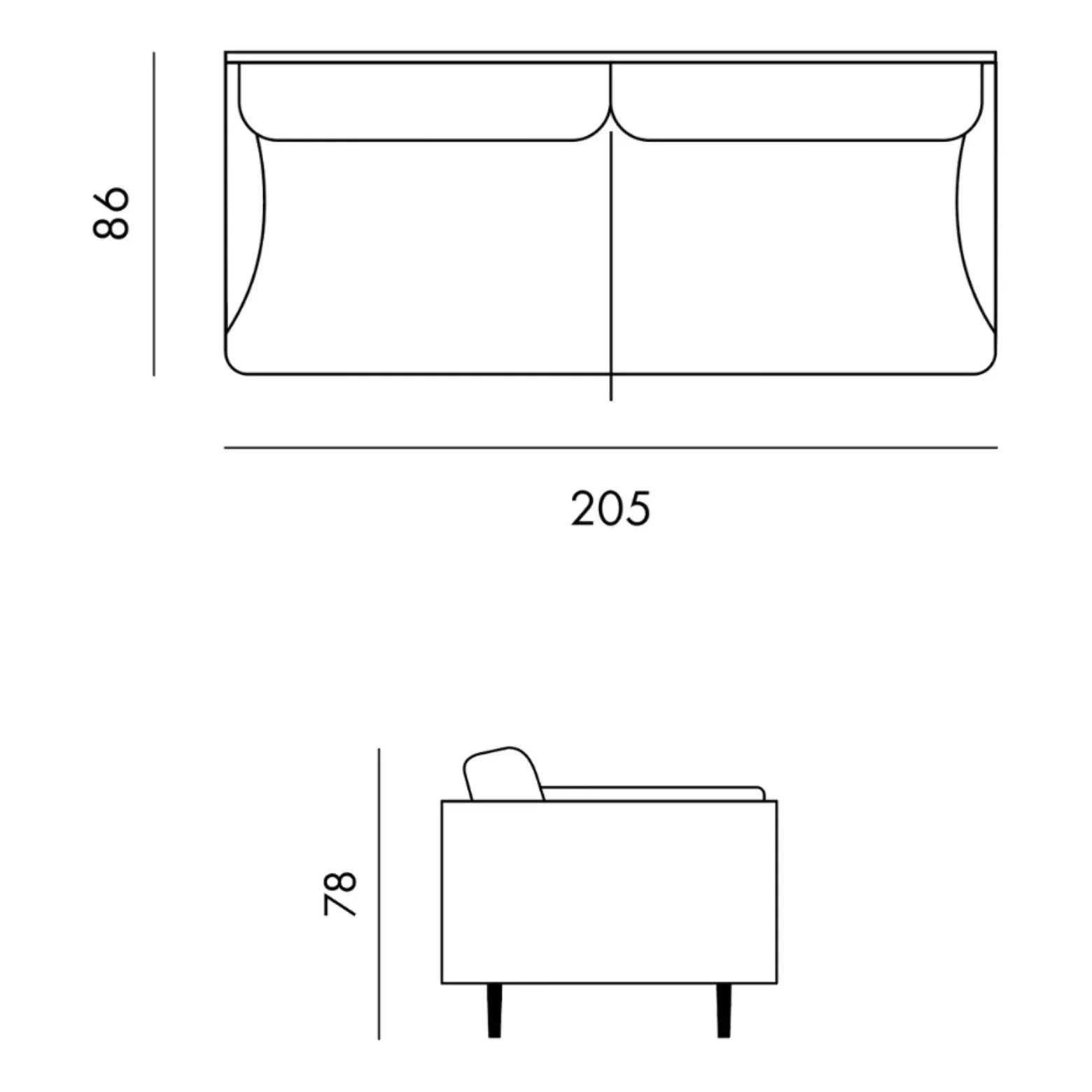 Panac Edition - Sofá de 3 plazas Isly - Tejido Jaspeado - 205 cm