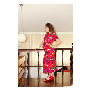 Paloma Collection - Vestido de maternidad Theodora Pop Flower | Rojo