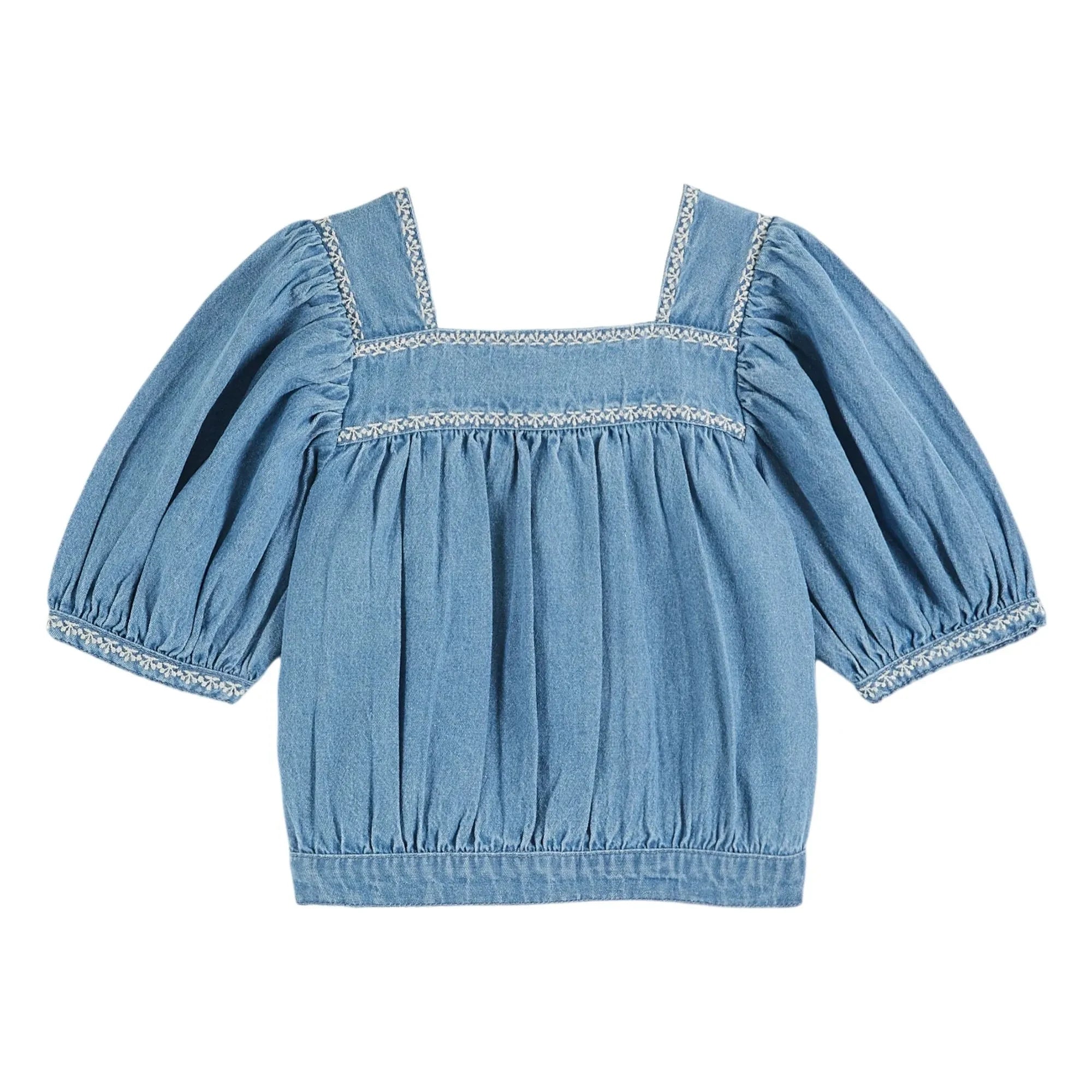Emile et Ida - Blusa Chambray Bordada | Vaquera
