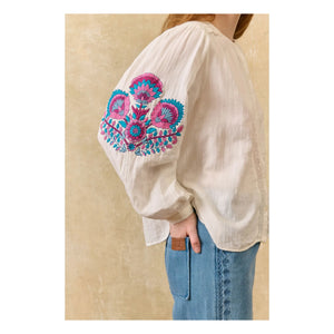 Louise Misha - Blusa Jeanne de algodón orgánico | Blanco