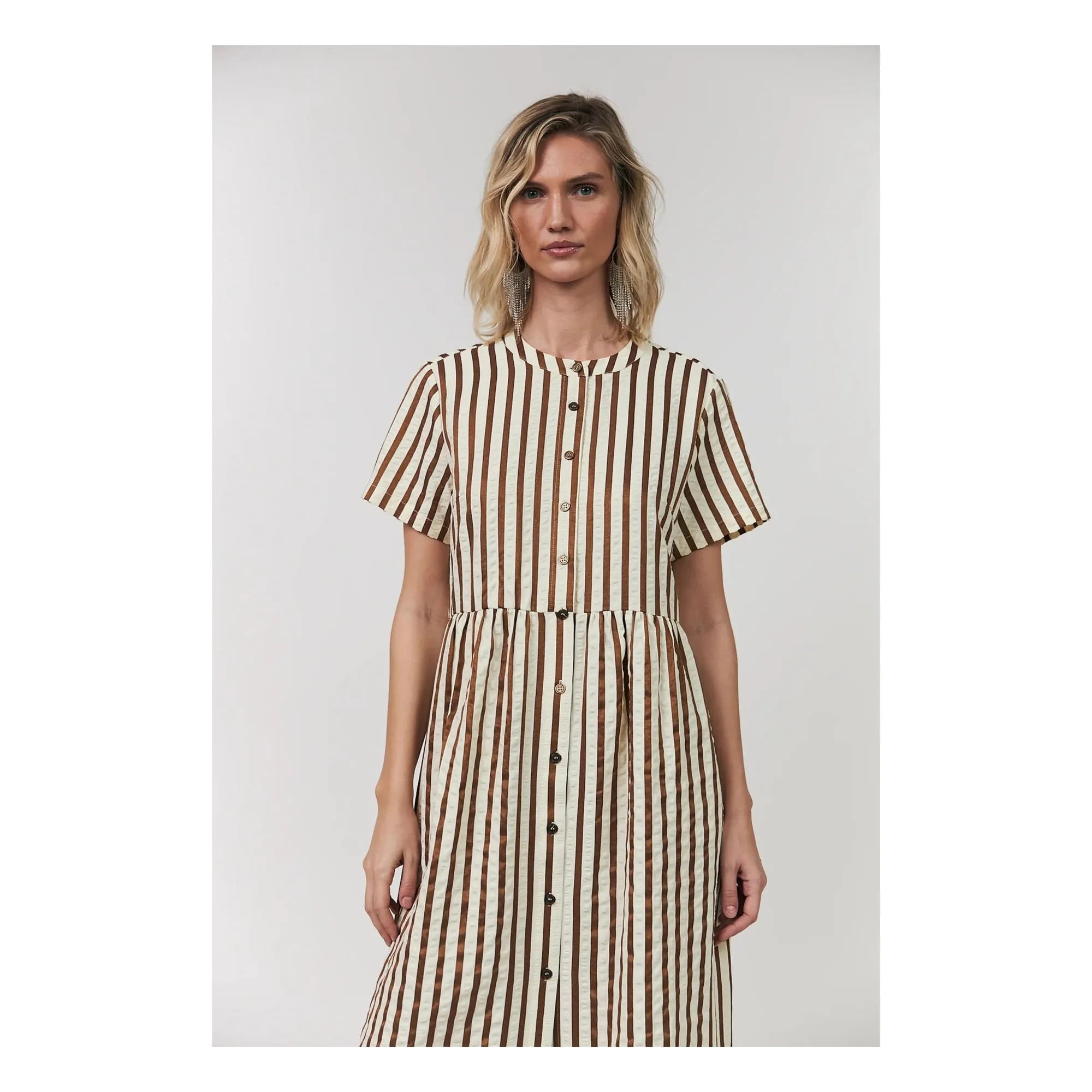 Lollys Laundry - Vestido Aliya Algodón | Moca