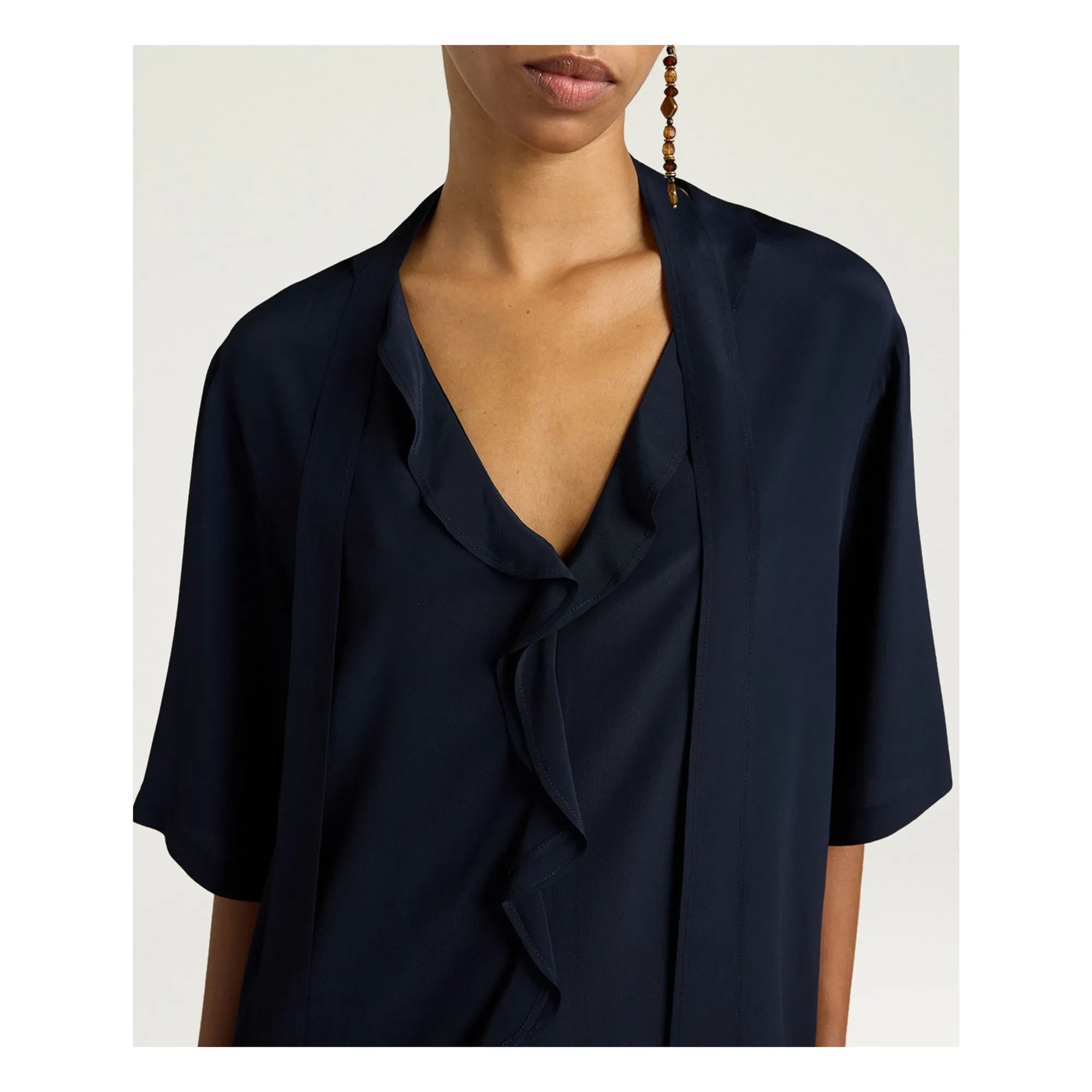 Momoni - Blusa de manga corta Salvia | Azul marino