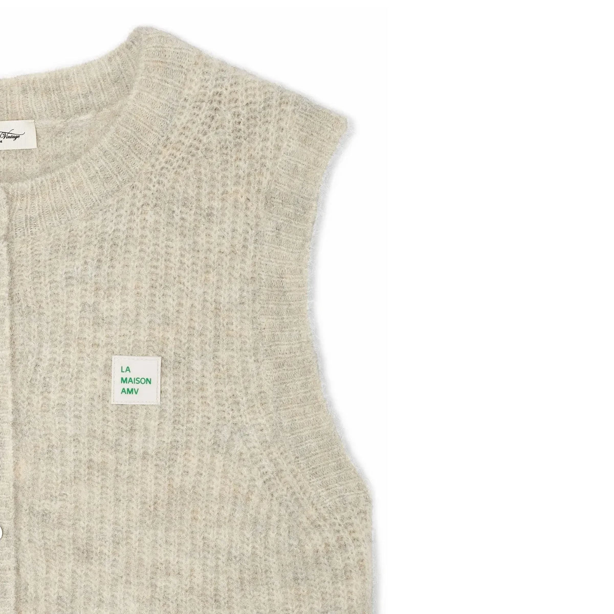 American Vintage - Cárdigan East Alpaca | Gris jaspeado