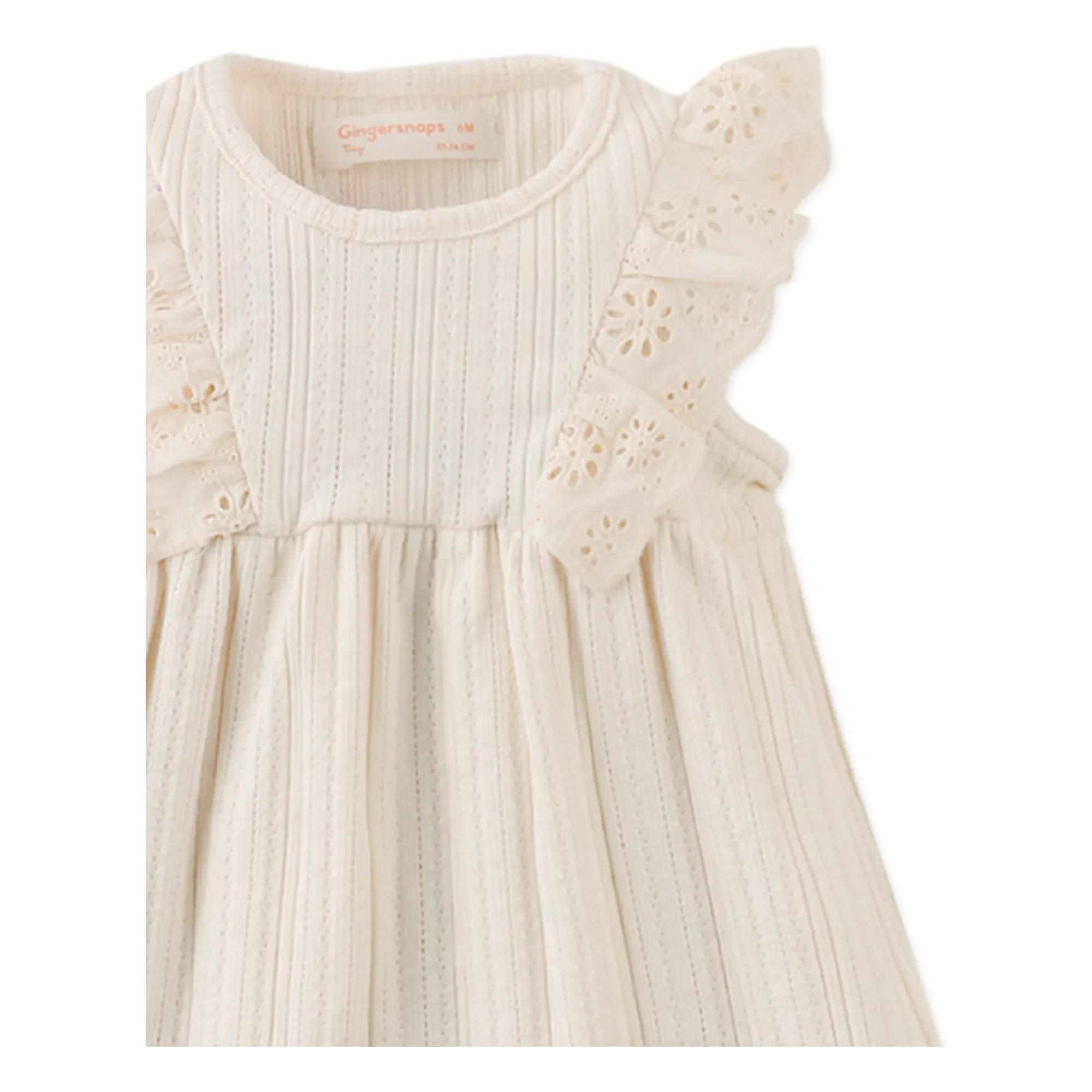 Gingersnaps - Vestido con volantes y bordados Elowyn | Crudo