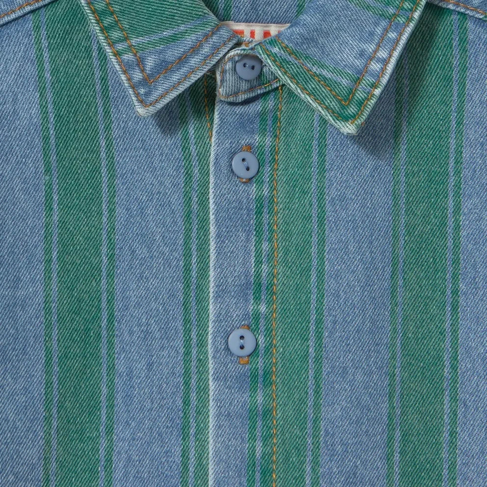 Tinycottons - Camisa vaquera a rayas | Azul