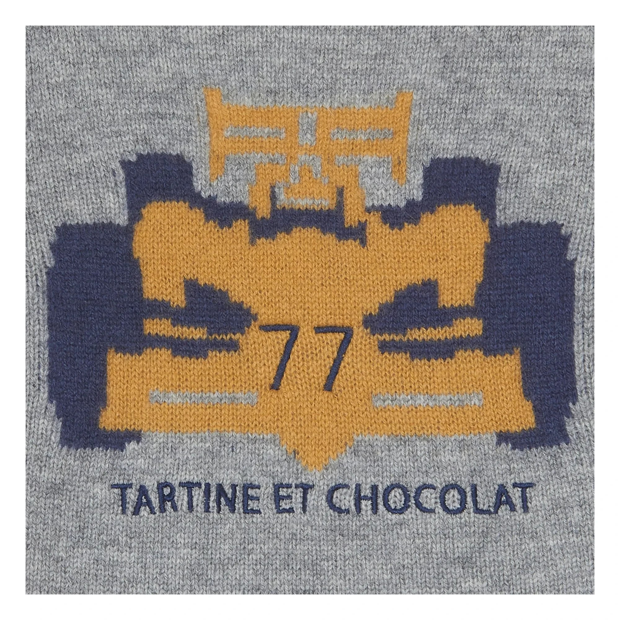 Tartine et Chocolat - Yün Yarış Arabası Kazak | Gri melanj