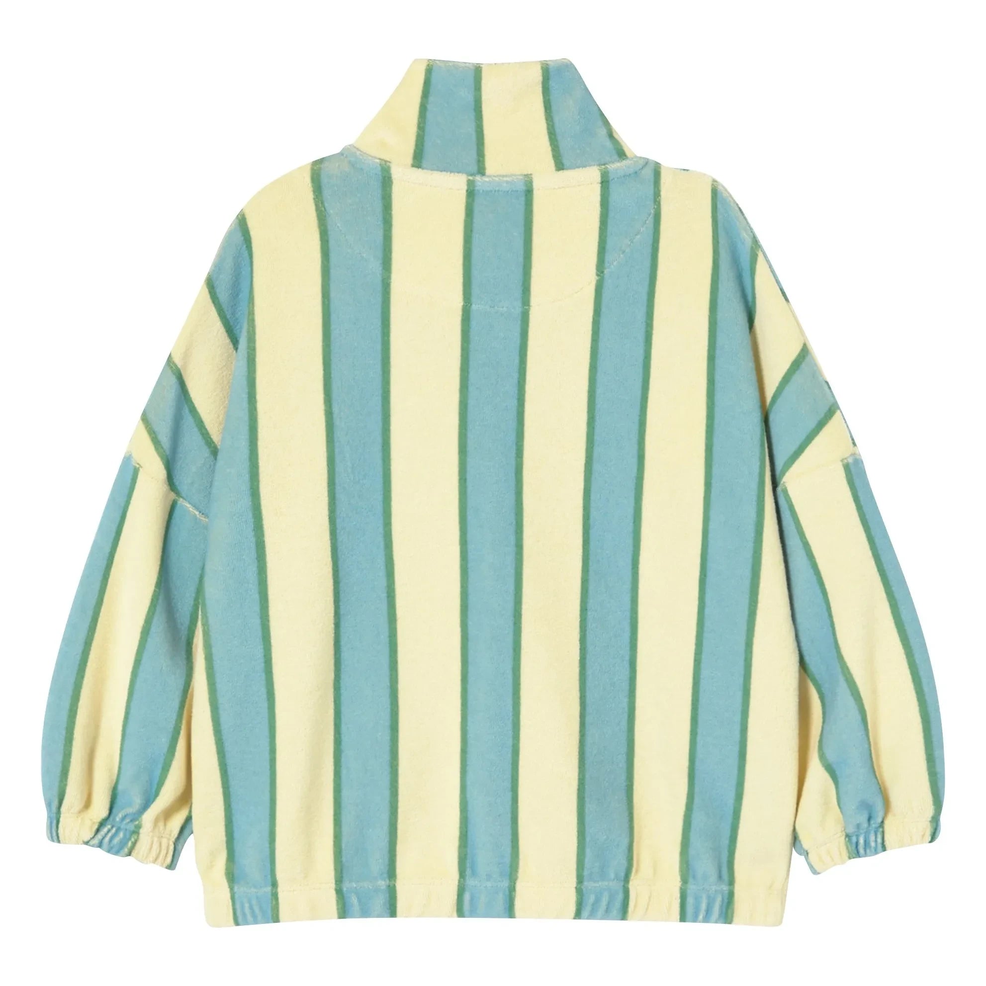 Tinycottons - Sudadera de cuello alto a rayas de algodón orgánico con botones | Amarillo claro