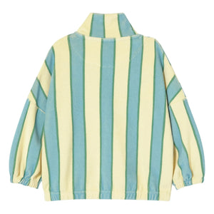 Tinycottons - Sudadera de cuello alto a rayas de algodón orgánico con botones | Amarillo claro