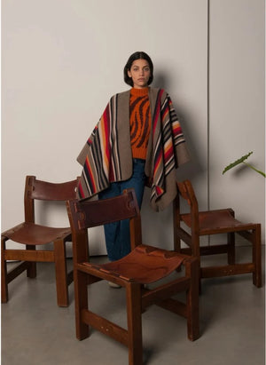 La Méricaine - Capa de lana reciclada Apache | Marrón tierra