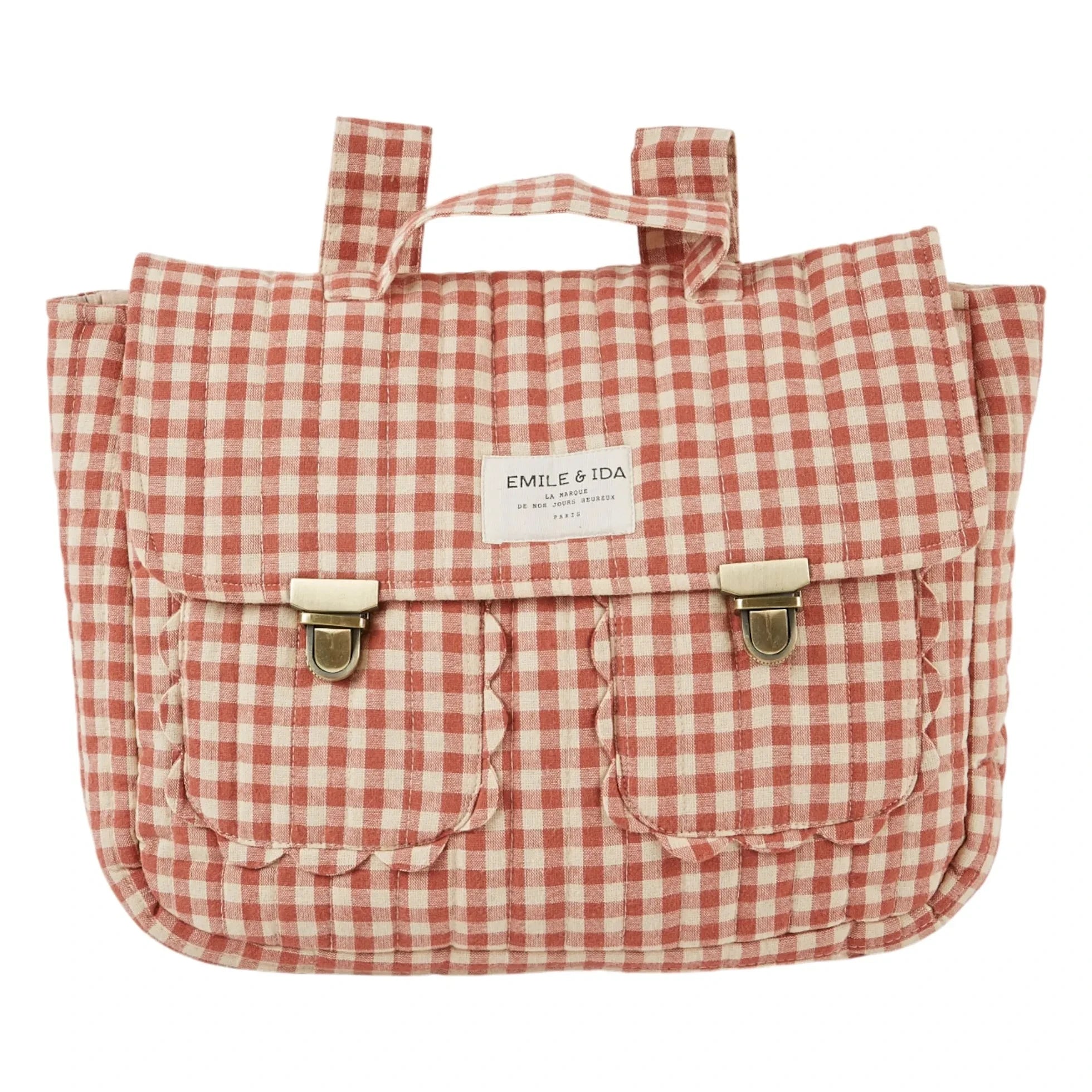 Emile et Ida - Gingham satchel | Kırmızı