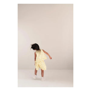 Jenest - Shorts de Verano de Algodón Orgánico con Estampado Floral | Amarillo Pálido