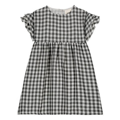 Studio Bohème - Vestido de Gasa de Algodón Orgánico Vichy Cousine | Negro