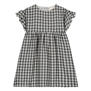 Studio Bohème - Vestido de Gasa de Algodón Orgánico Vichy Cousine | Negro